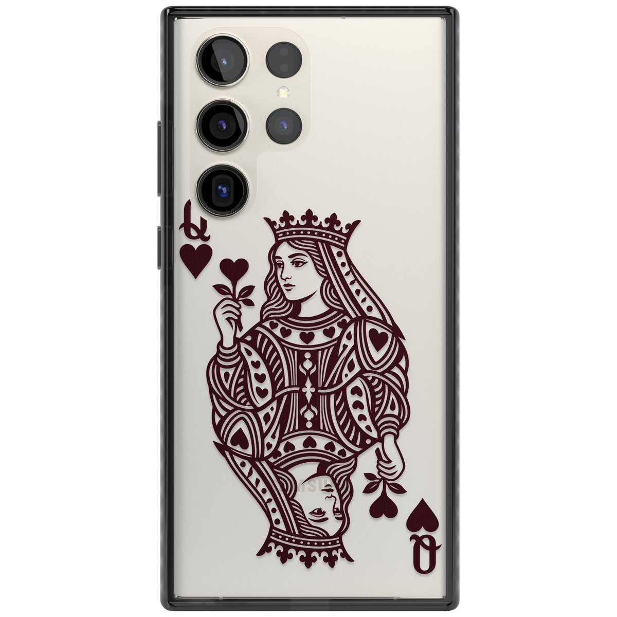 Queen Of Hearts (Burgundy) Samsung S22 Ultra / Samsung S23 Ultra / Samsung S24 Ultra Impact Black Phone Case front