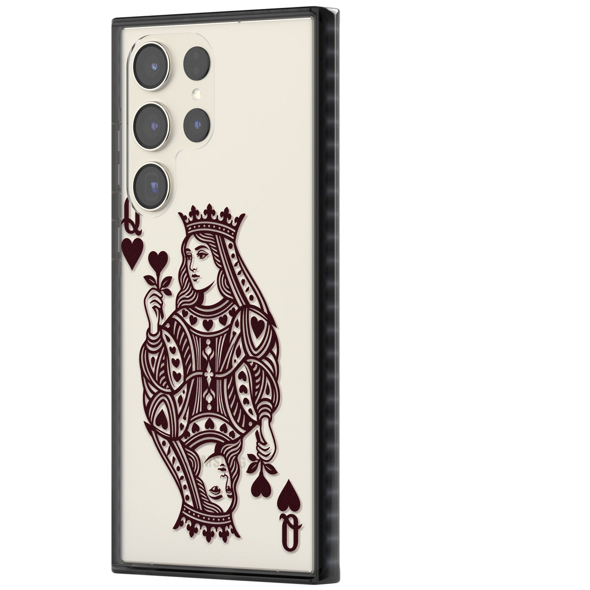 Queen Of Hearts (Burgundy) Samsung S22 Ultra / Samsung S23 Ultra / Samsung S24 Ultra Impact Black Phone Case side