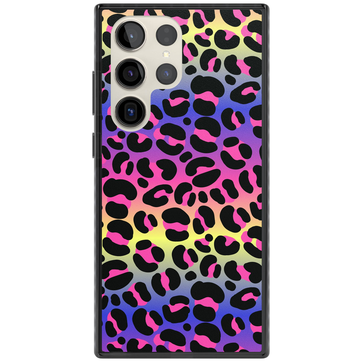 Rainbow Gradient Leopard Samsung S22 Ultra / Samsung S23 Ultra / Samsung S24 Ultra Impact Black Phone Case front