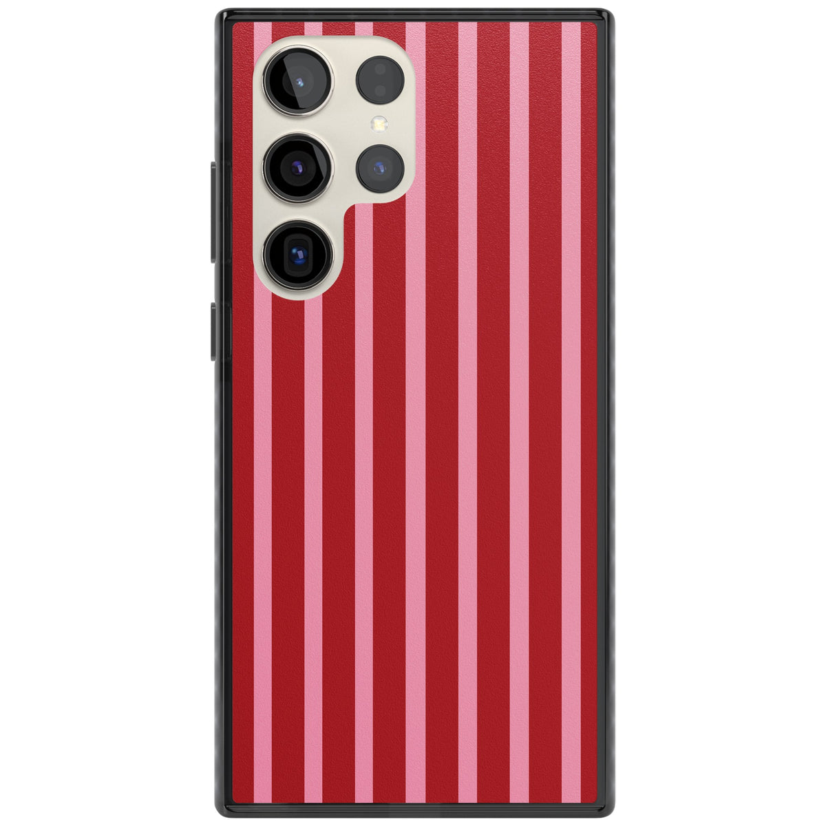 Raspberry Stripe Samsung S22 Ultra / Samsung S23 Ultra / Samsung S24 Ultra Impact Black Phone Case front