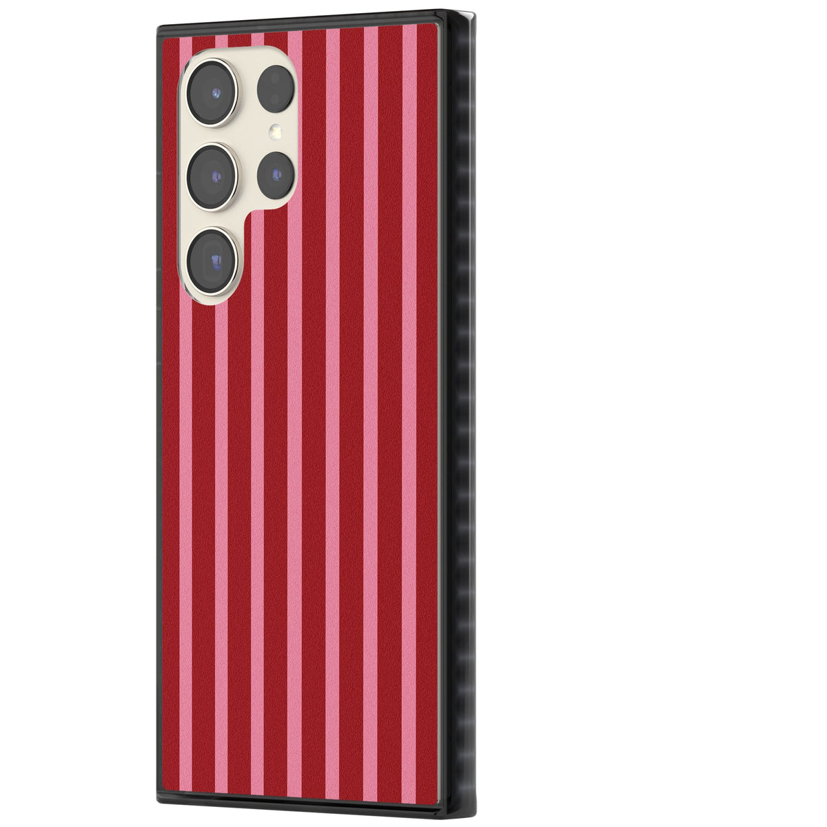 Raspberry Stripe Samsung S22 Ultra / Samsung S23 Ultra / Samsung S24 Ultra Impact Black Phone Case side