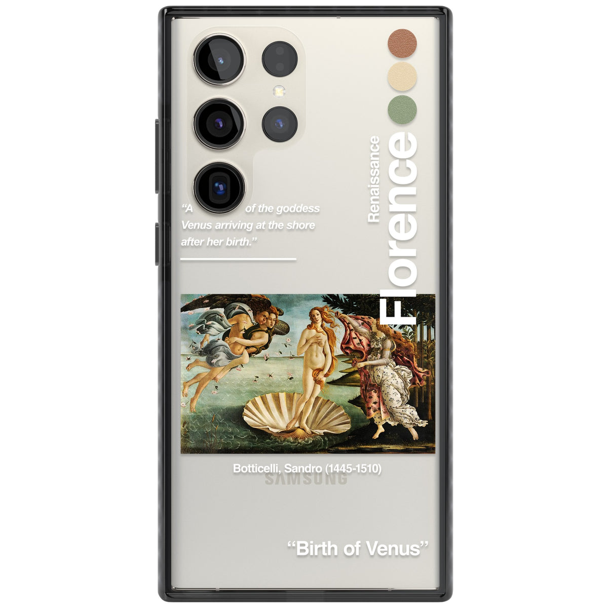 Birth Of Venus Samsung S22 Ultra / Samsung S23 Ultra / Samsung S24 Ultra Impact Black Phone Case front