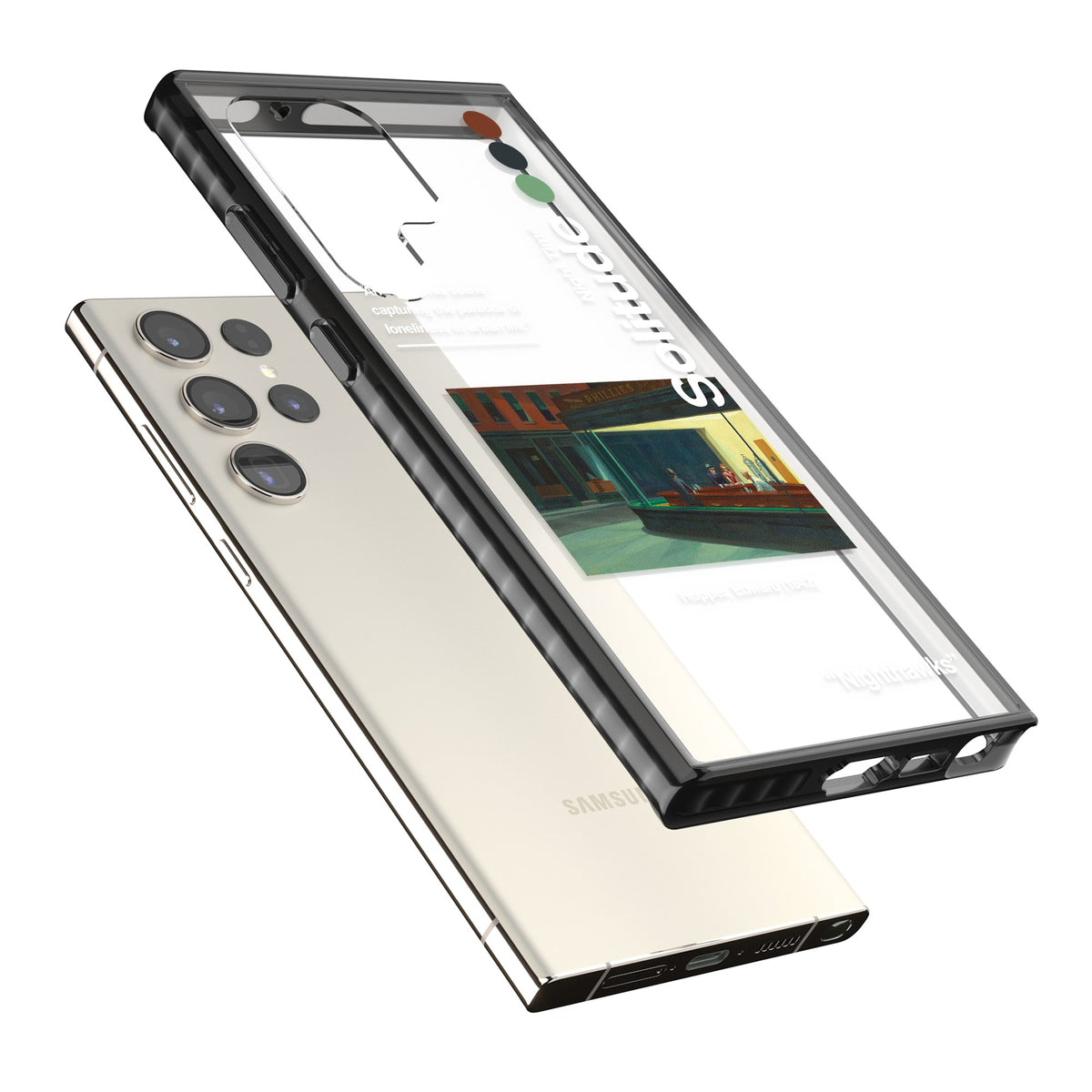 Nighthawks Samsung S22 Ultra / Samsung S23 Ultra / Samsung S24 Ultra Impact Black Phone Case angled