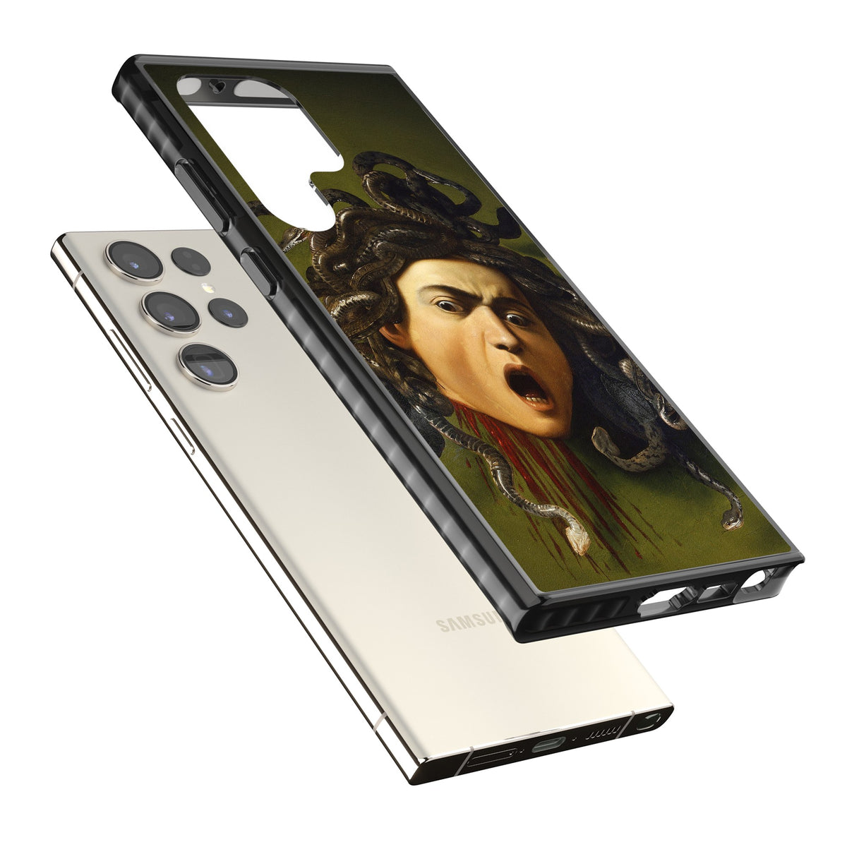 Head of Medusa Samsung S22 Ultra / Samsung S23 Ultra / Samsung S24 Ultra Impact Black Phone Case angled