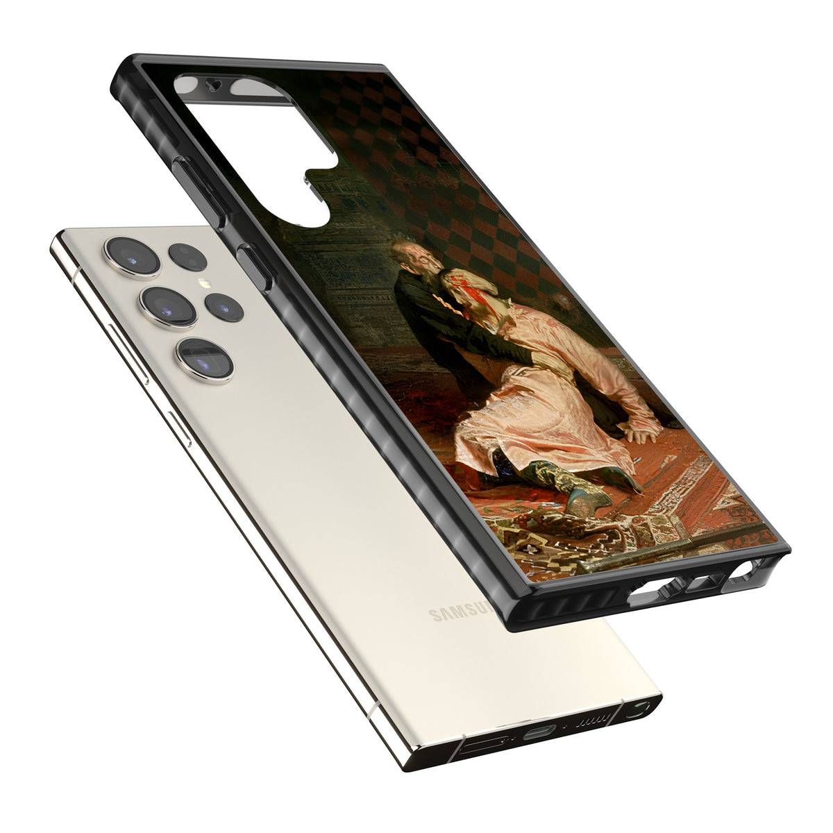 Ivan The Terrible & His Son Samsung S22 Ultra / Samsung S23 Ultra / Samsung S24 Ultra Impact Black Phone Case angled