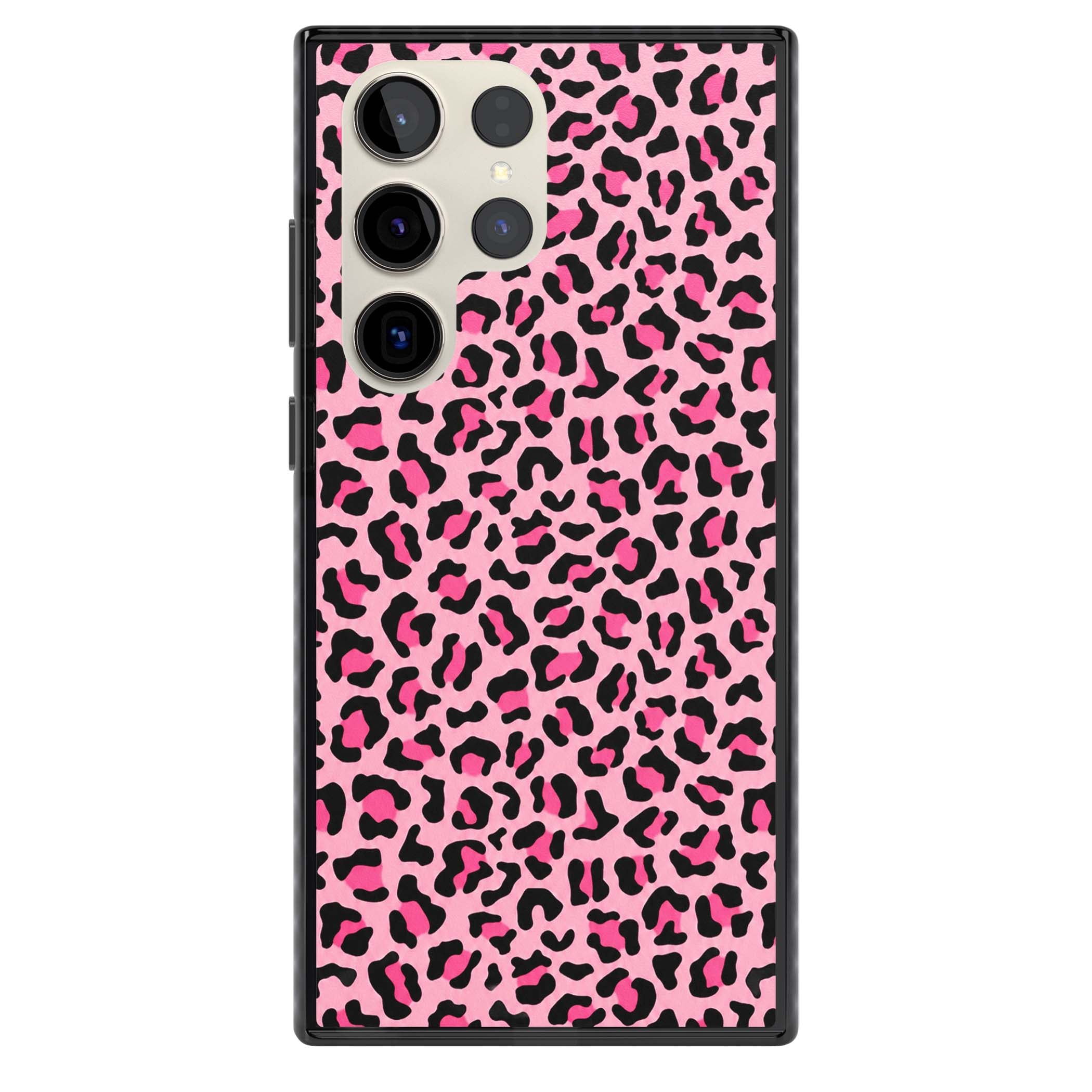 Pink Leopard baddie iPhone case | Black Impact case for Samsung Galaxy S24 Ultra, Samsung Galaxy S23 Ultra, Samsung Galaxy S22 Ultra