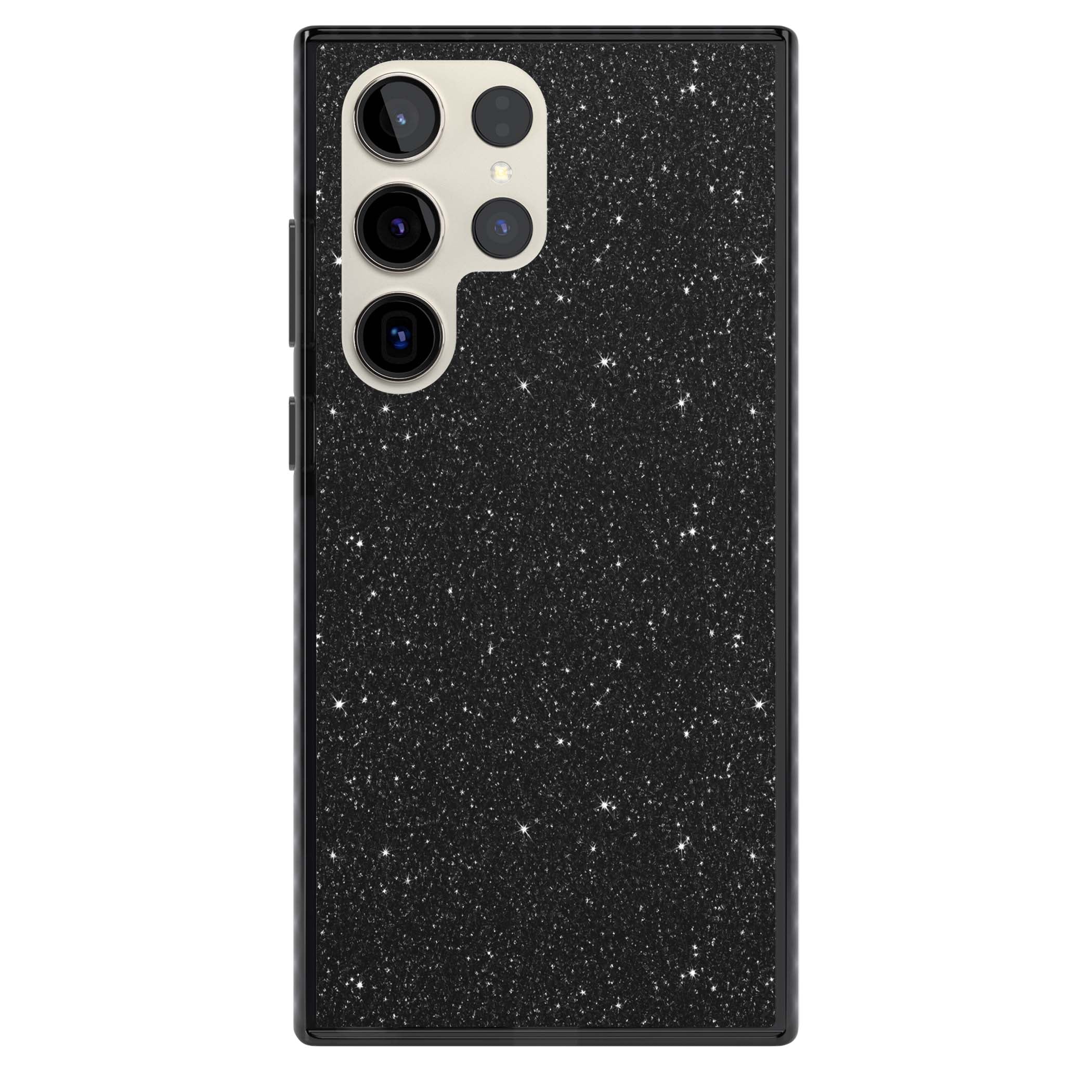 Black Glitter black glitter iPhone case featuring an all-over sparkly shimmer pattern on a jet black base | Black Impact case for Samsung Galaxy S24 Ultra, Samsung Galaxy S23 Ultra, Samsung Galaxy S22 Ultra