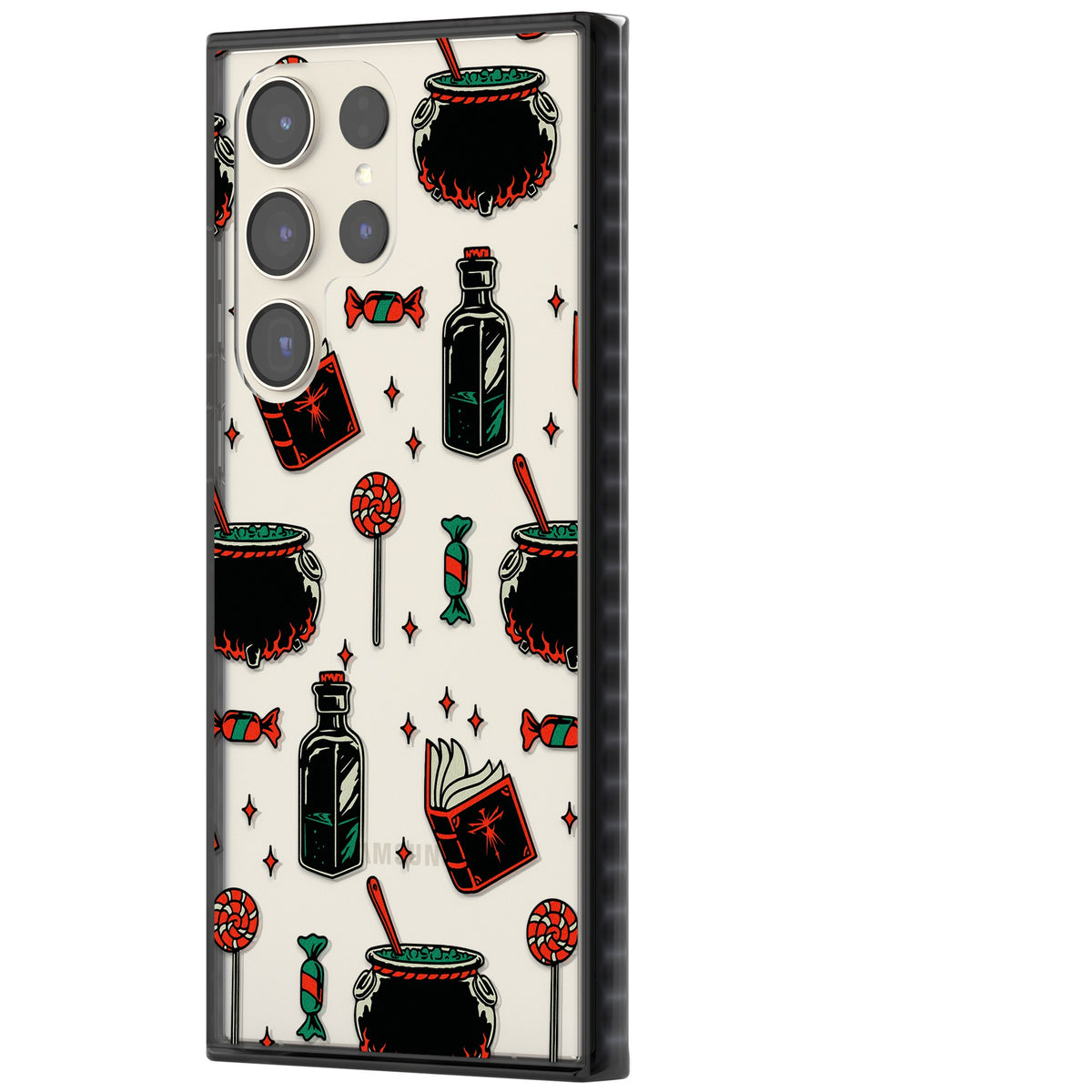 Witch’s Brew & Candy Spell Pattern Samsung S22 Ultra / Samsung S23 Ultra / Samsung S24 Ultra Impact Black Phone Case side