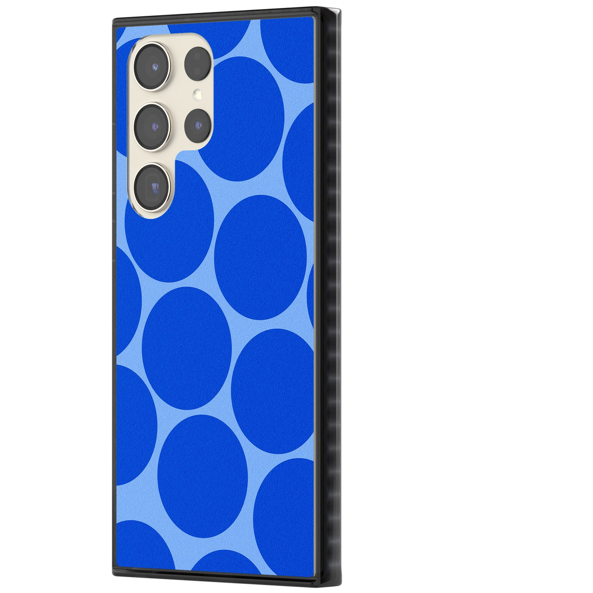 Retro Blue Circles Samsung S22 Ultra / Samsung S23 Ultra / Samsung S24 Ultra Impact Black Phone Case side