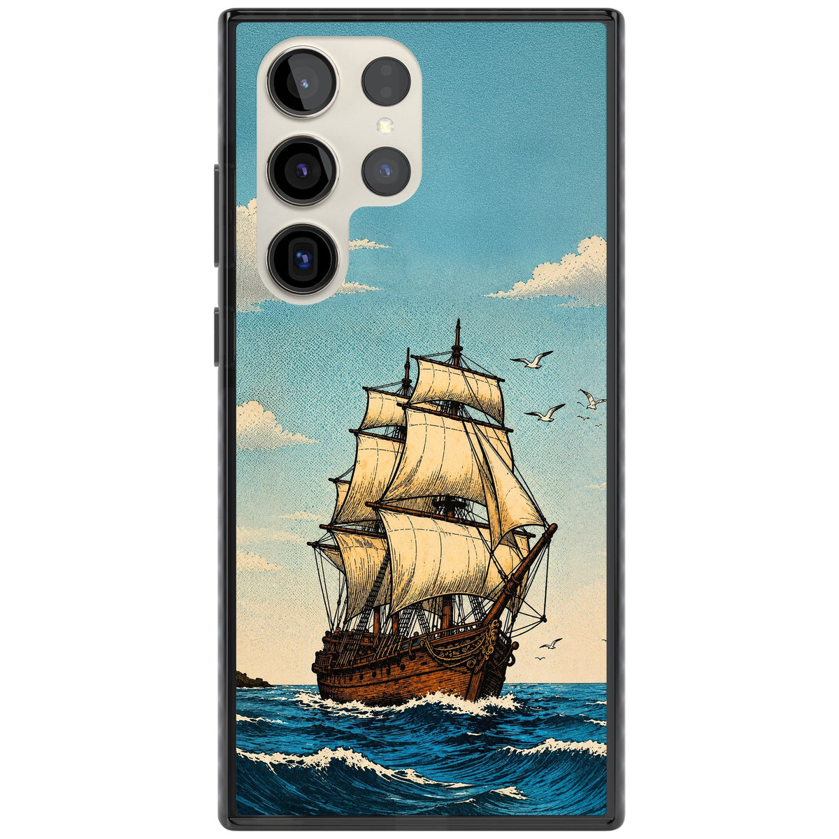 Ship at Sea Samsung S22 Ultra / Samsung S23 Ultra / Samsung S24 Ultra Impact Black Phone Case front
