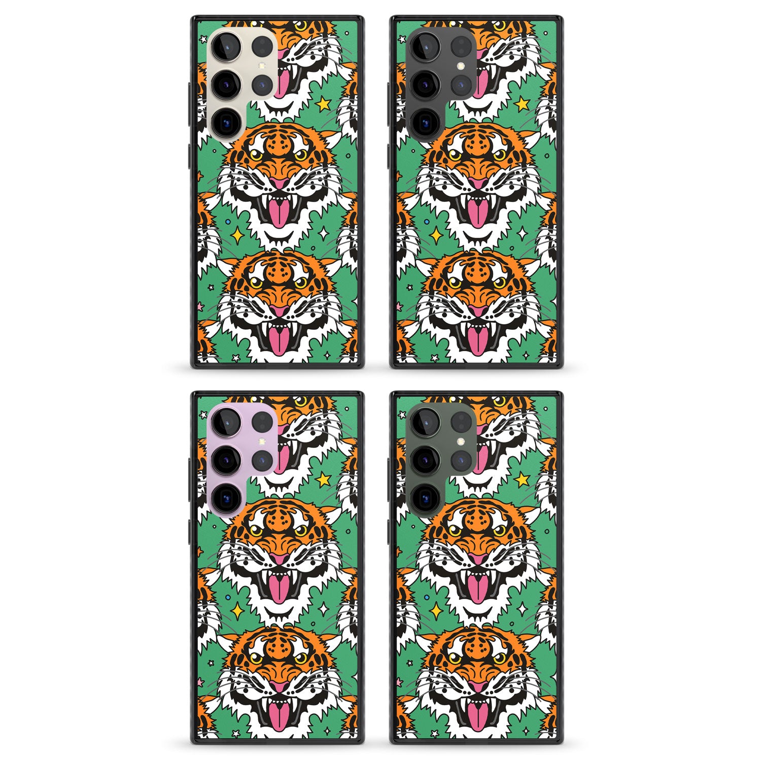 Fierce Jungle Tigers (Green) Impact Phone Case for Samsung Galaxy S24 Ultra , Samsung Galaxy S23 Ultra, Samsung Galaxy S22 Ultra