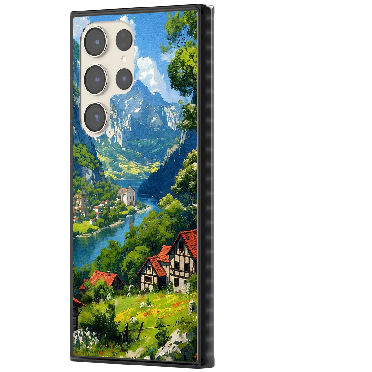 Village In The Valley Samsung S22 Ultra / Samsung S23 Ultra / Samsung S24 Ultra Impact Black Phone Case side