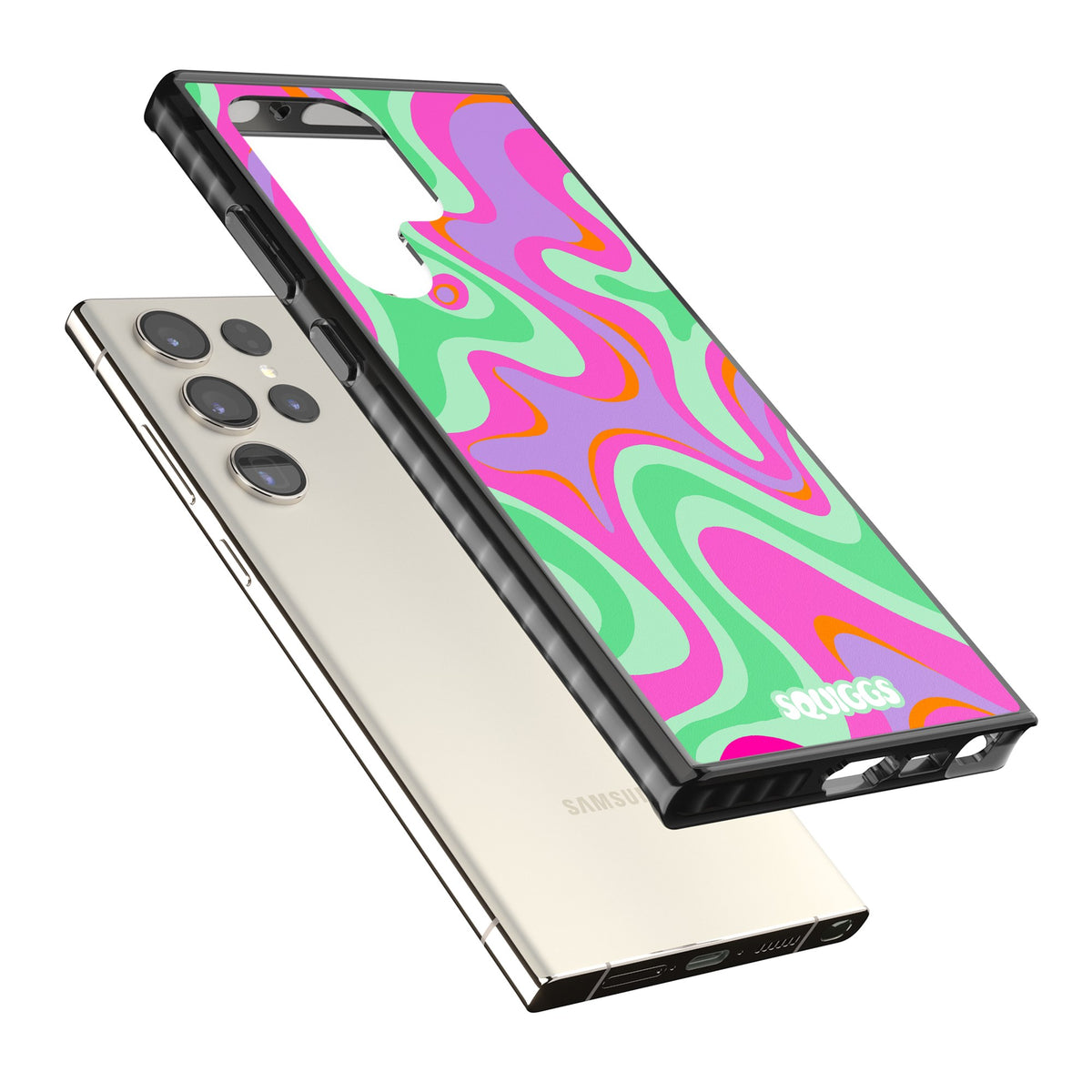 Plasma Lava Samsung S22 Ultra / Samsung S23 Ultra / Samsung S24 Ultra Impact Black Phone Case angled