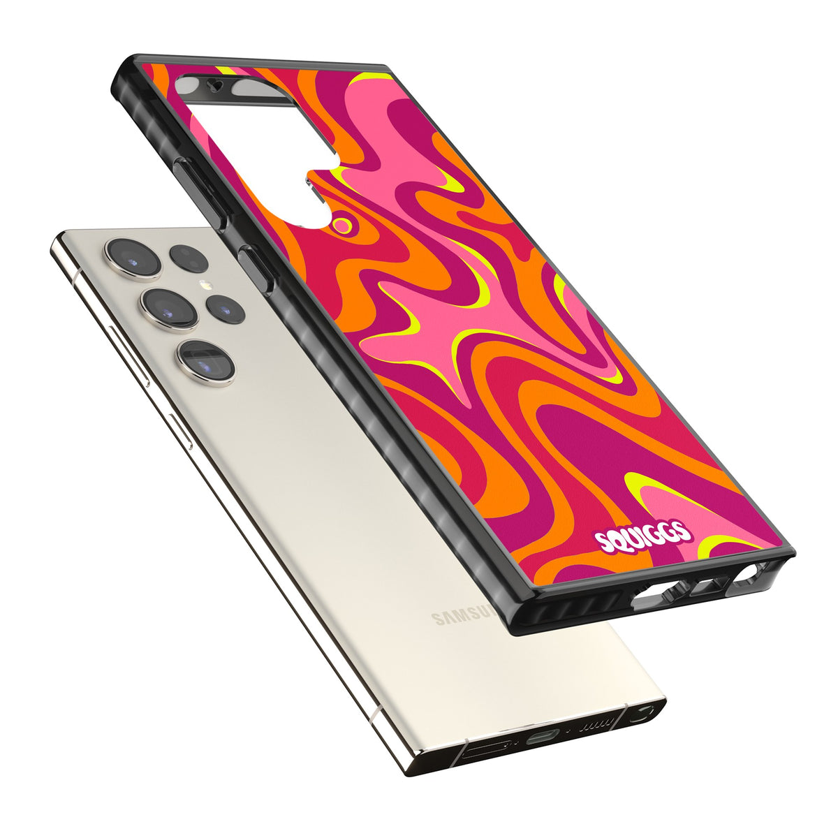 Hot Lava Samsung S22 Ultra / Samsung S23 Ultra / Samsung S24 Ultra Impact Black Phone Case angled