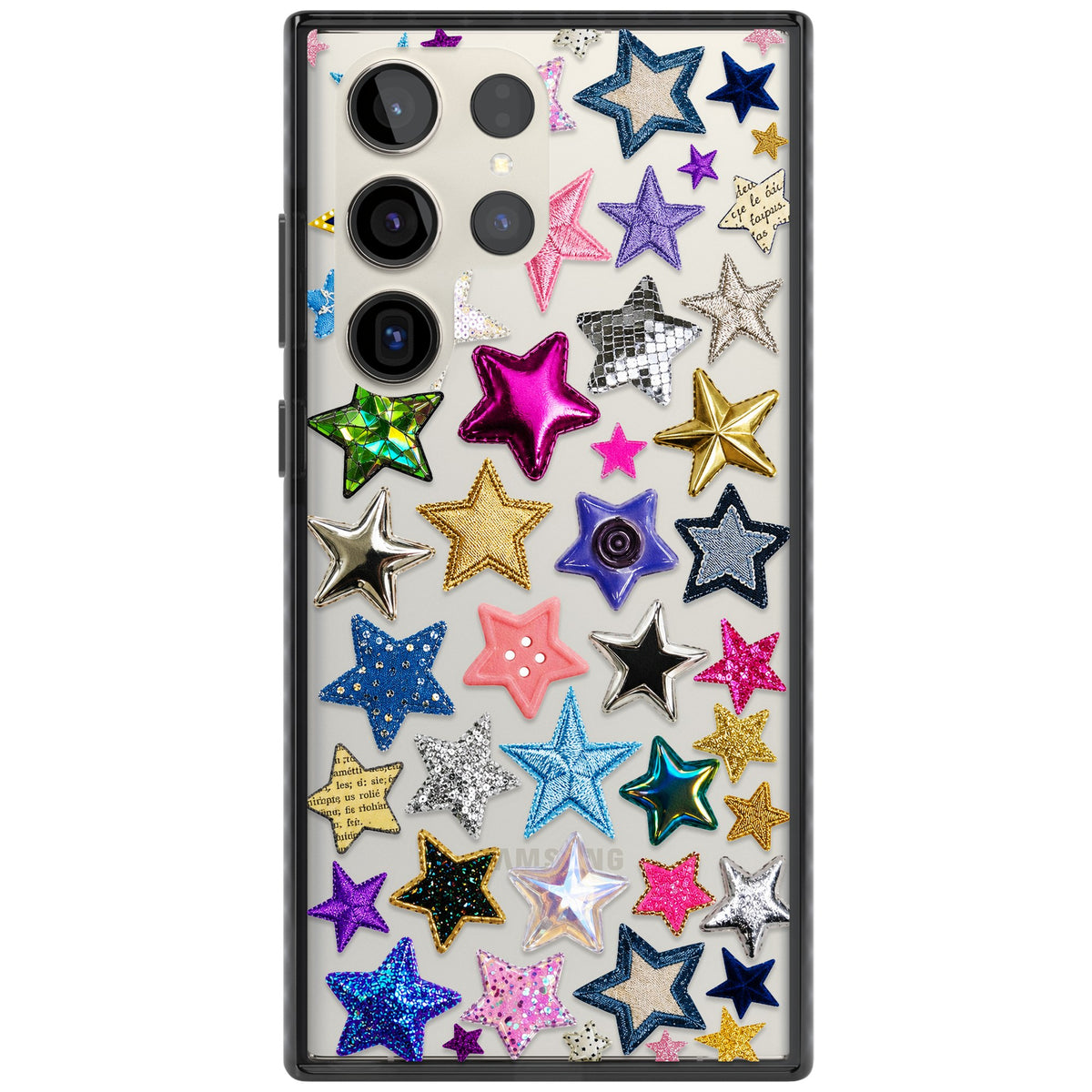 Crafty Star Mix Samsung S22 Ultra / Samsung S23 Ultra / Samsung S24 Ultra Impact Black Phone Case front