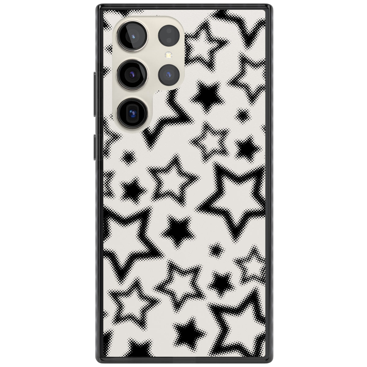 Black Halftone Stars Samsung S22 Ultra / Samsung S23 Ultra / Samsung S24 Ultra Impact Black Phone Case front