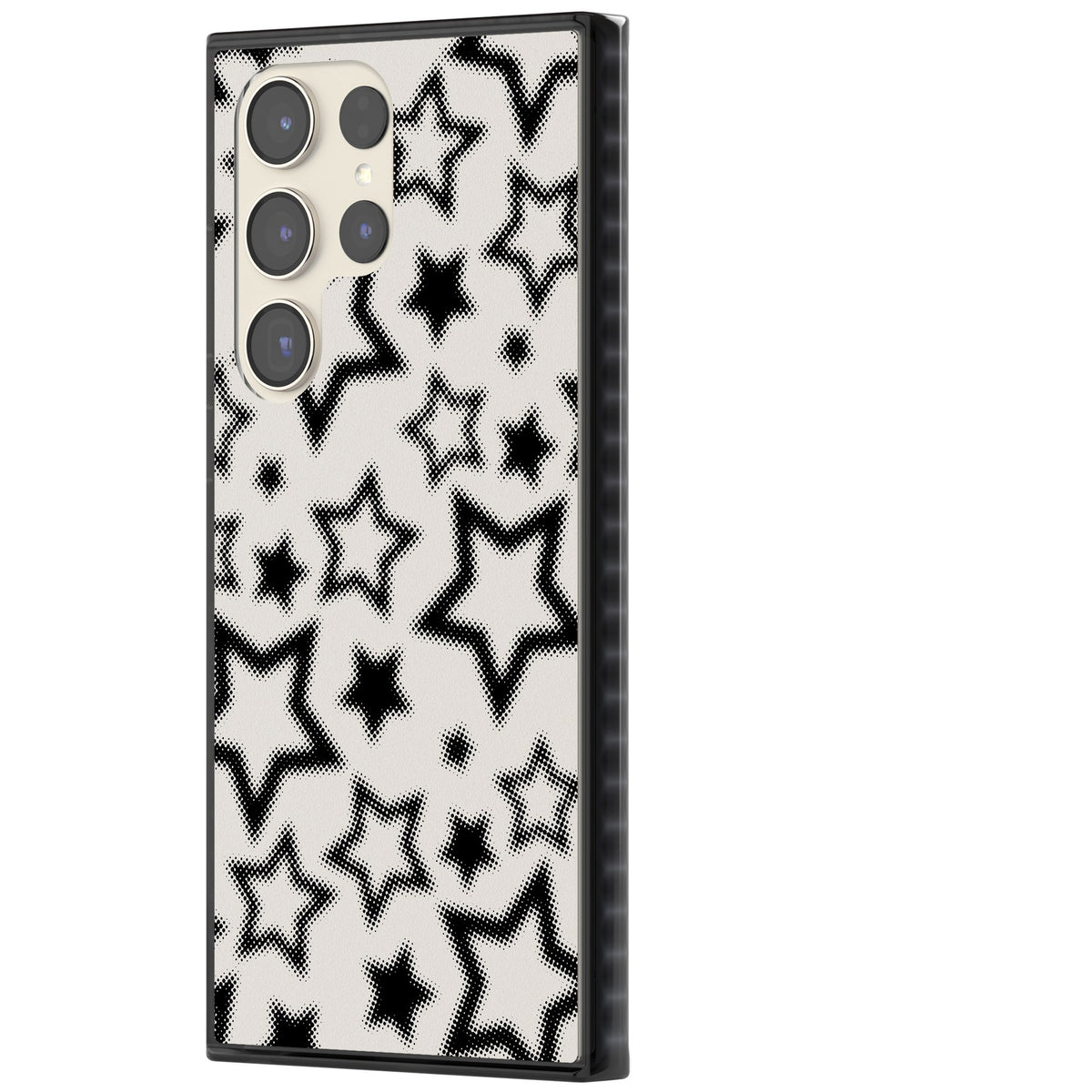 Black Halftone Stars Samsung S22 Ultra / Samsung S23 Ultra / Samsung S24 Ultra Impact Black Phone Case side