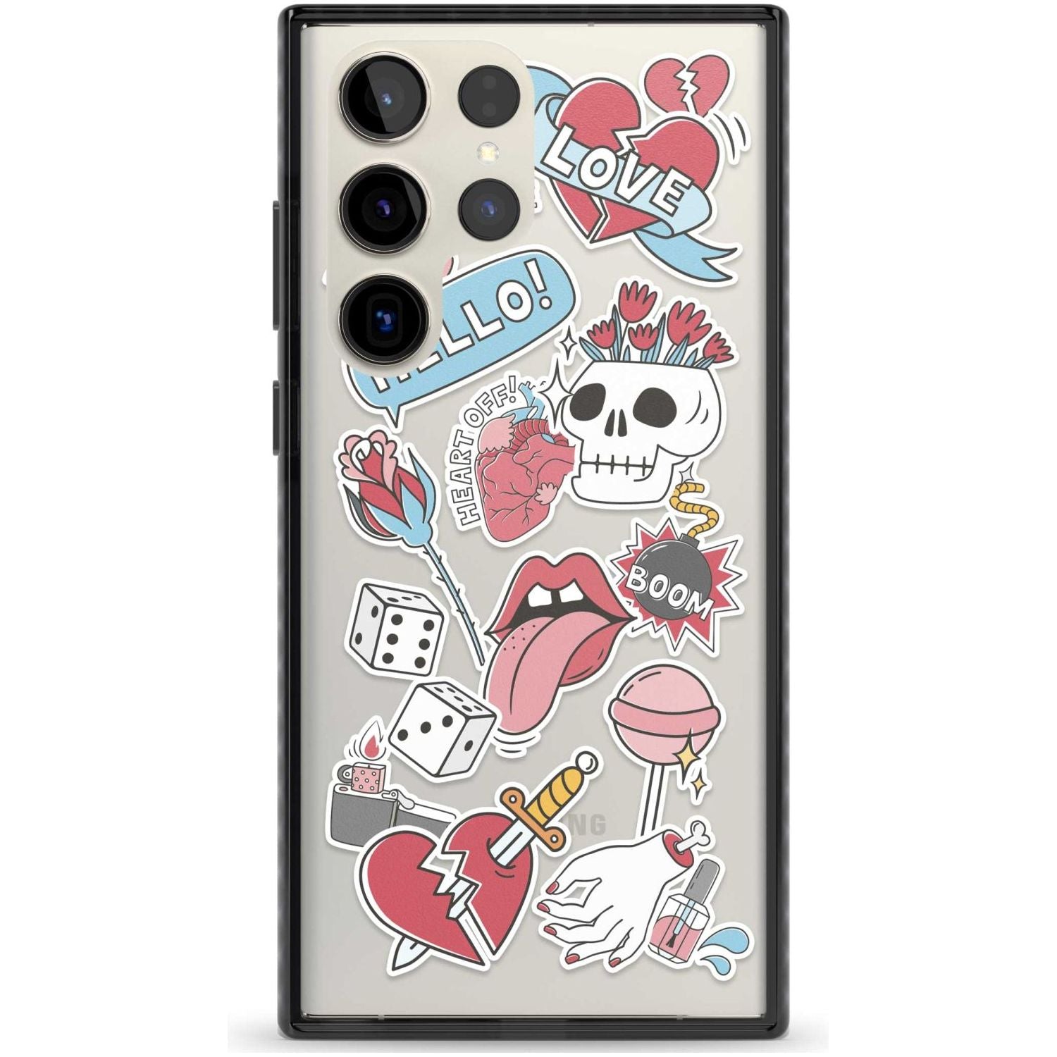 Skull & Flowers Stickers