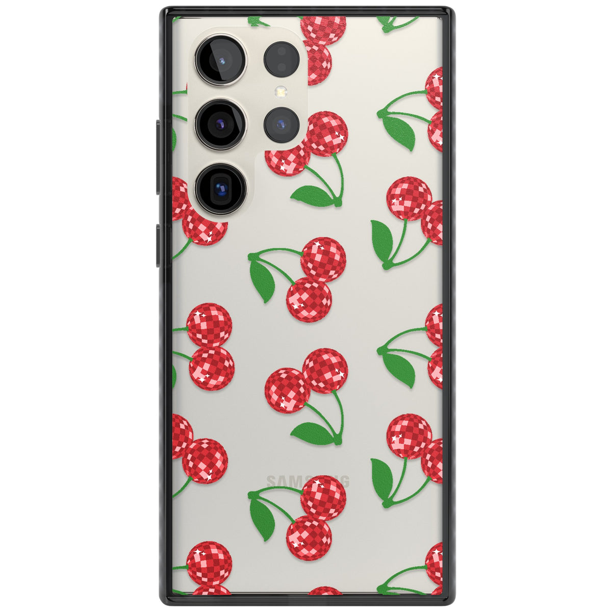 Disco Cherries Samsung S22 Ultra / Samsung S23 Ultra / Samsung S24 Ultra Impact Black Phone Case front