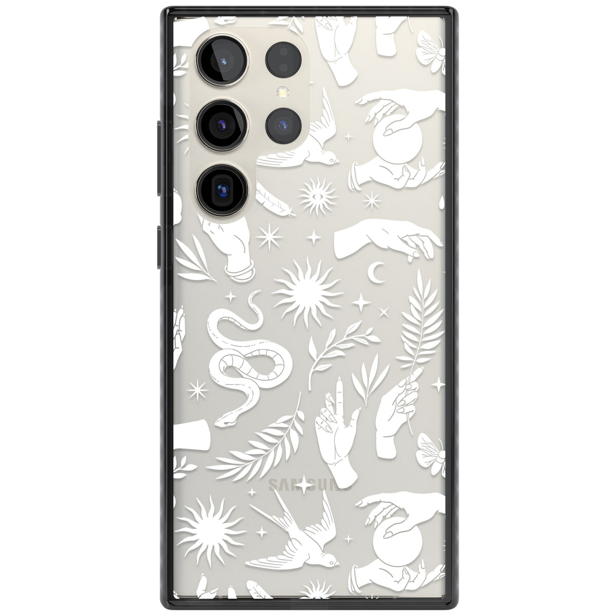 Mystic Magic (White) Samsung S22 Ultra / Samsung S23 Ultra / Samsung S24 Ultra Impact Black Phone Case front