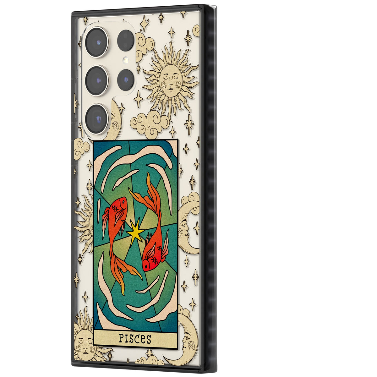Celestial Zodiac Pisces Samsung S22 Ultra / Samsung S23 Ultra / Samsung S24 Ultra Impact Black Phone Case side