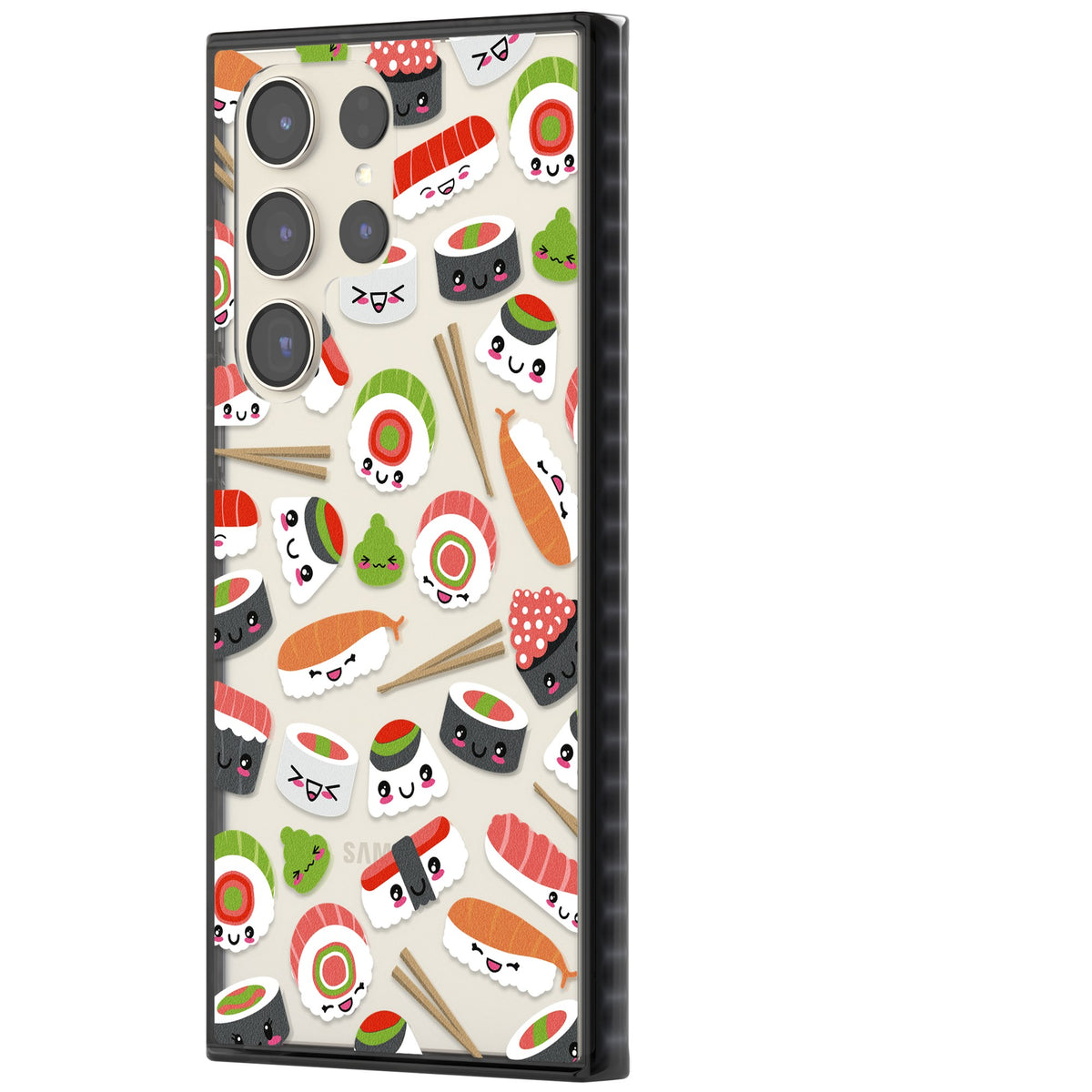 Kawaii Sushi Party Samsung S22 Ultra / Samsung S23 Ultra / Samsung S24 Ultra Impact Black Phone Case side