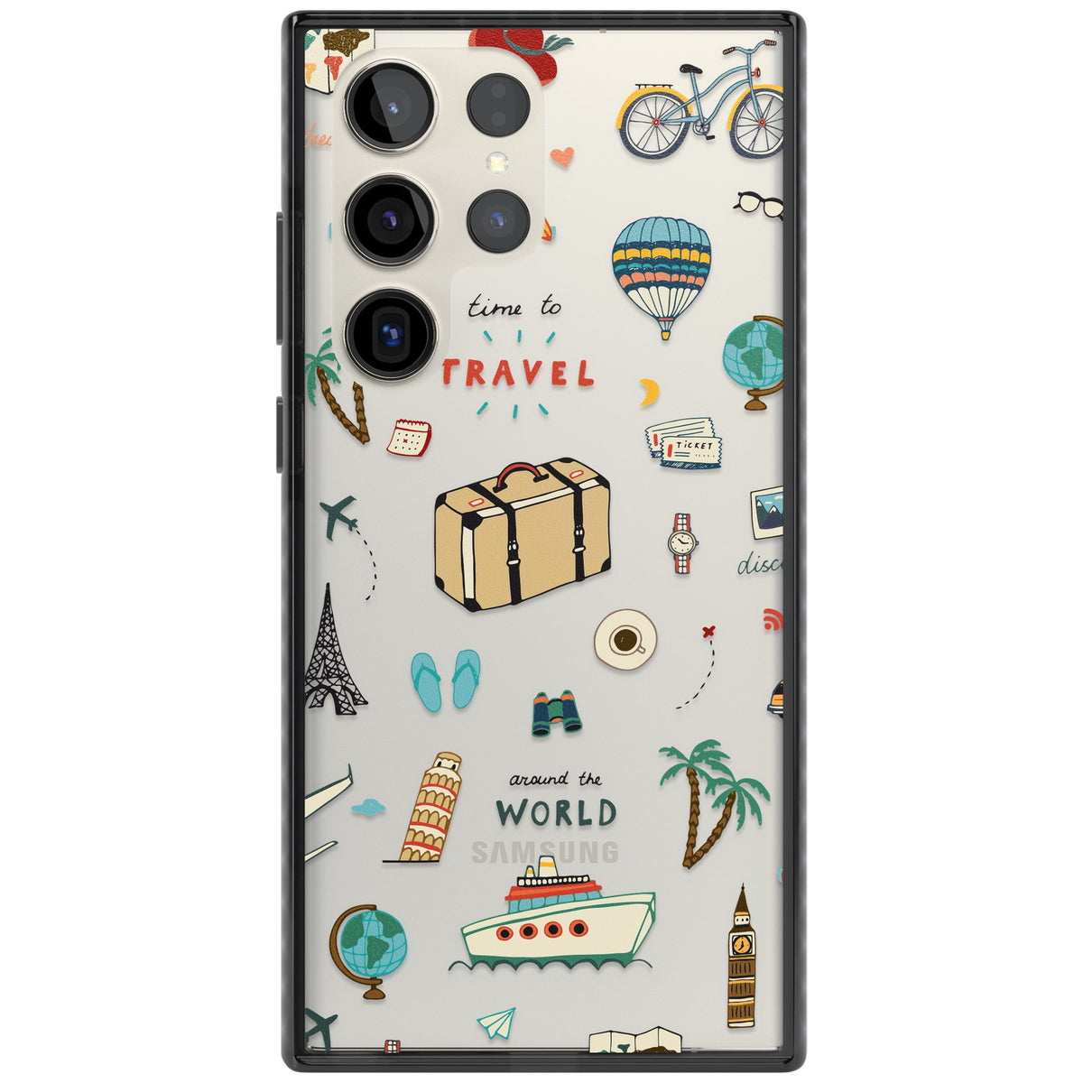 Globe Trotter Samsung S22 Ultra / Samsung S23 Ultra / Samsung S24 Ultra Impact Black Phone Case front