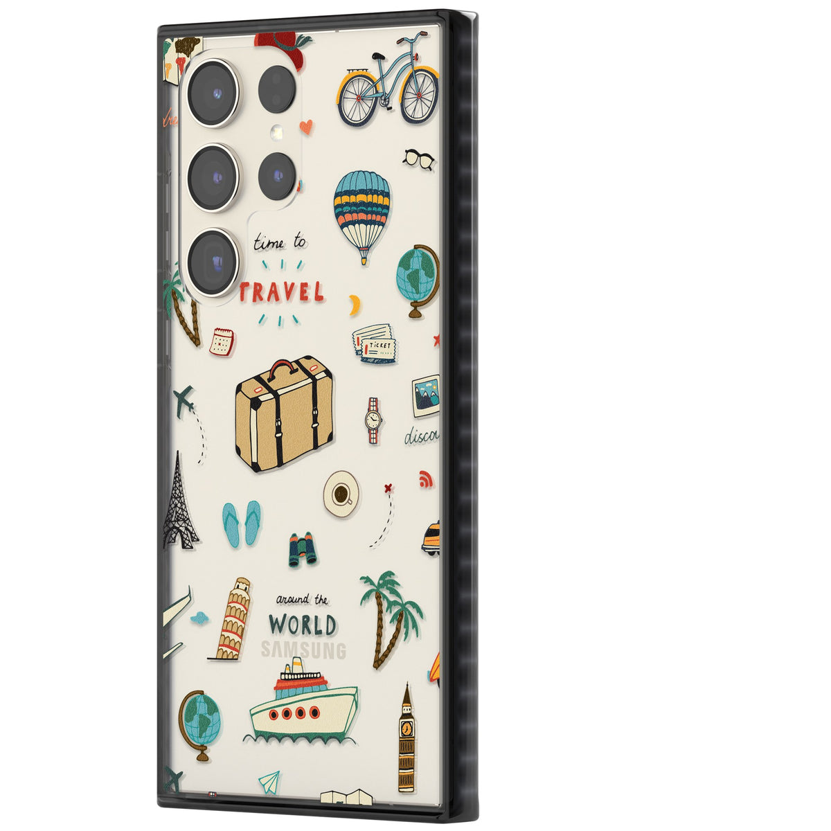 Globe Trotter Samsung S22 Ultra / Samsung S23 Ultra / Samsung S24 Ultra Impact Black Phone Case side