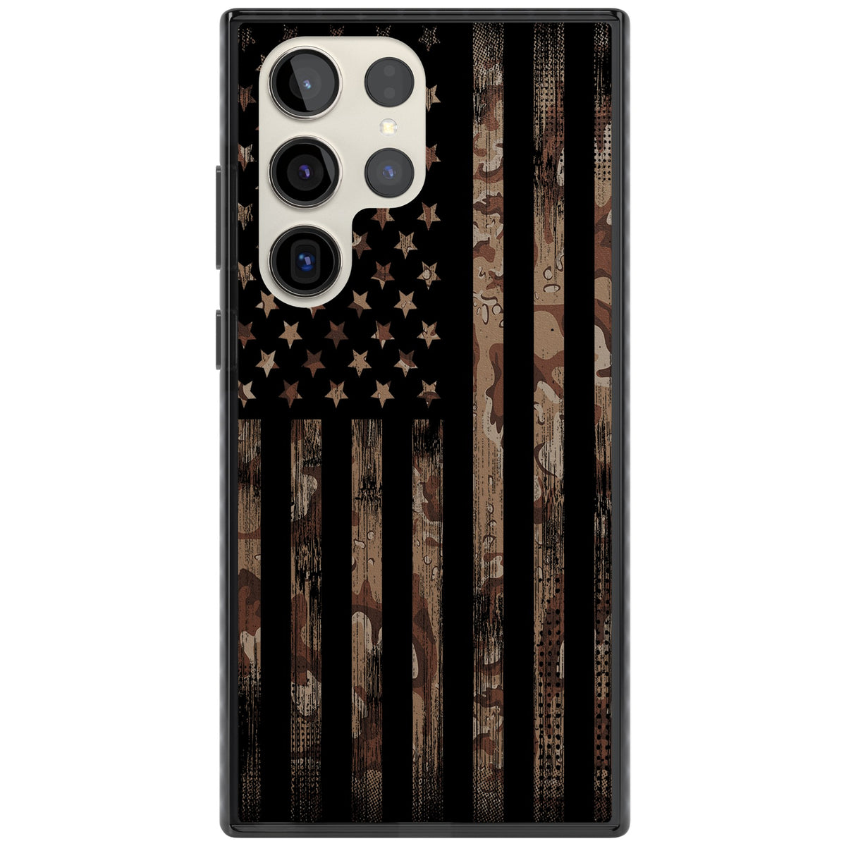 American Flag Camo Samsung S22 Ultra / Samsung S23 Ultra / Samsung S24 Ultra Impact Black Phone Case front
