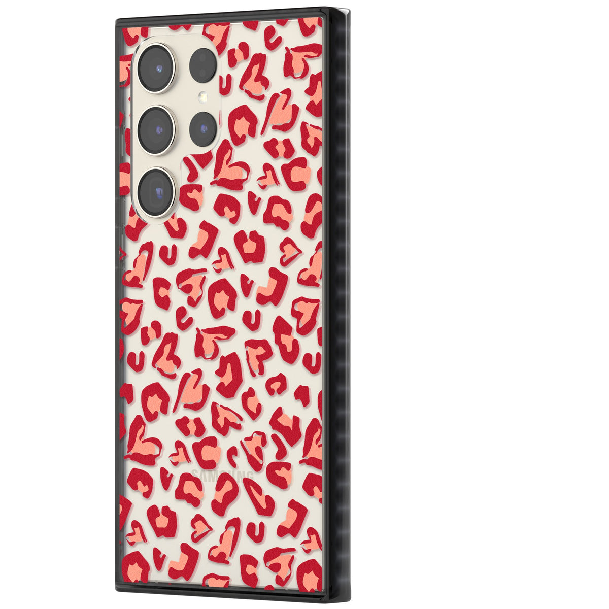 Heart Leopard Print Samsung S22 Ultra / Samsung S23 Ultra / Samsung S24 Ultra Impact Black Phone Case side