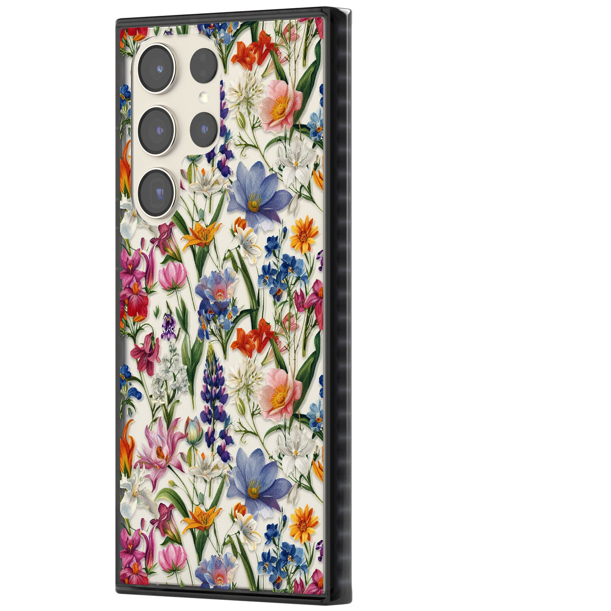 Vintage Wildflowers Samsung S22 Ultra / Samsung S23 Ultra / Samsung S24 Ultra Impact Black Phone Case side