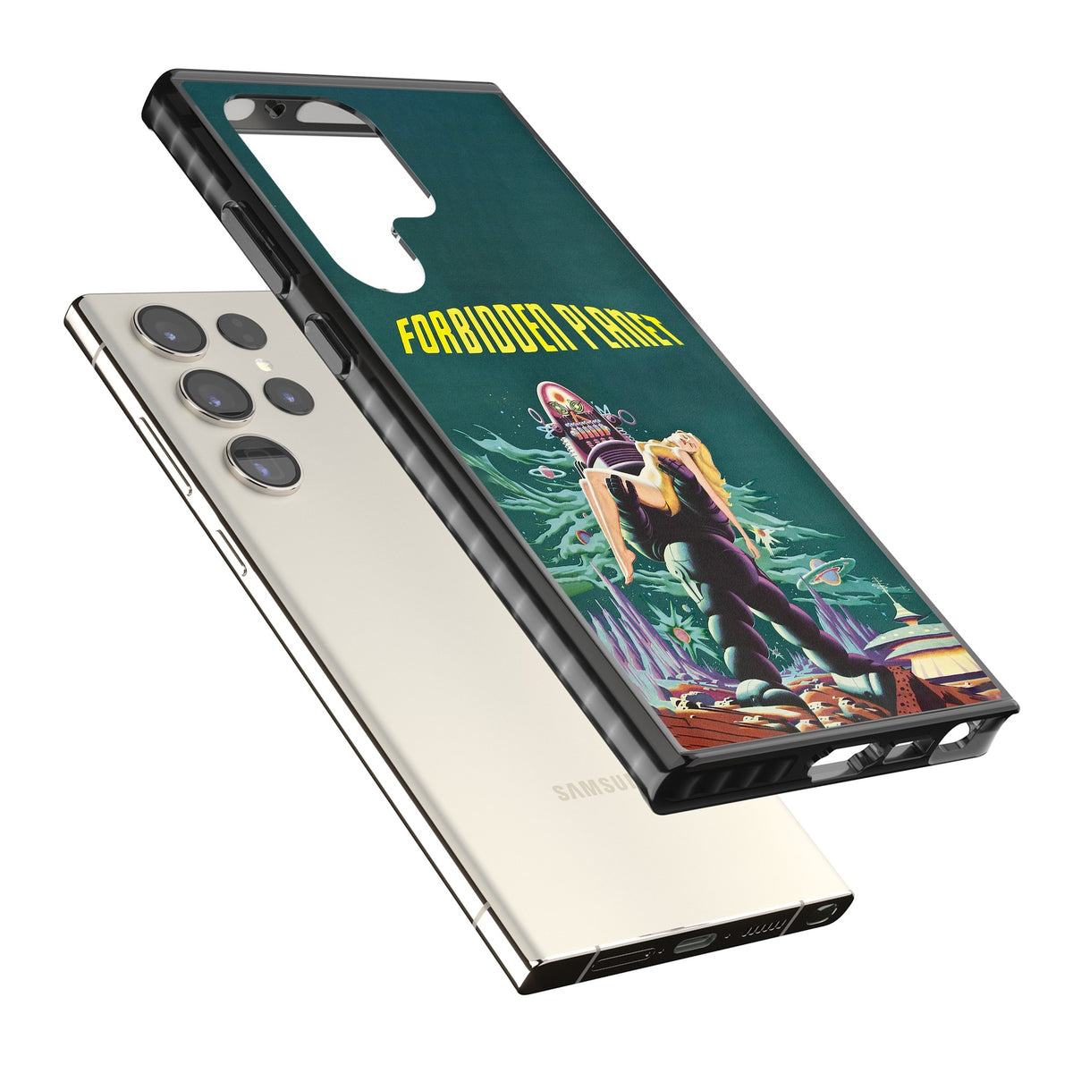 Forbidden Planet Poster Samsung S22 Ultra / Samsung S23 Ultra / Samsung S24 Ultra Impact Black Phone Case angled