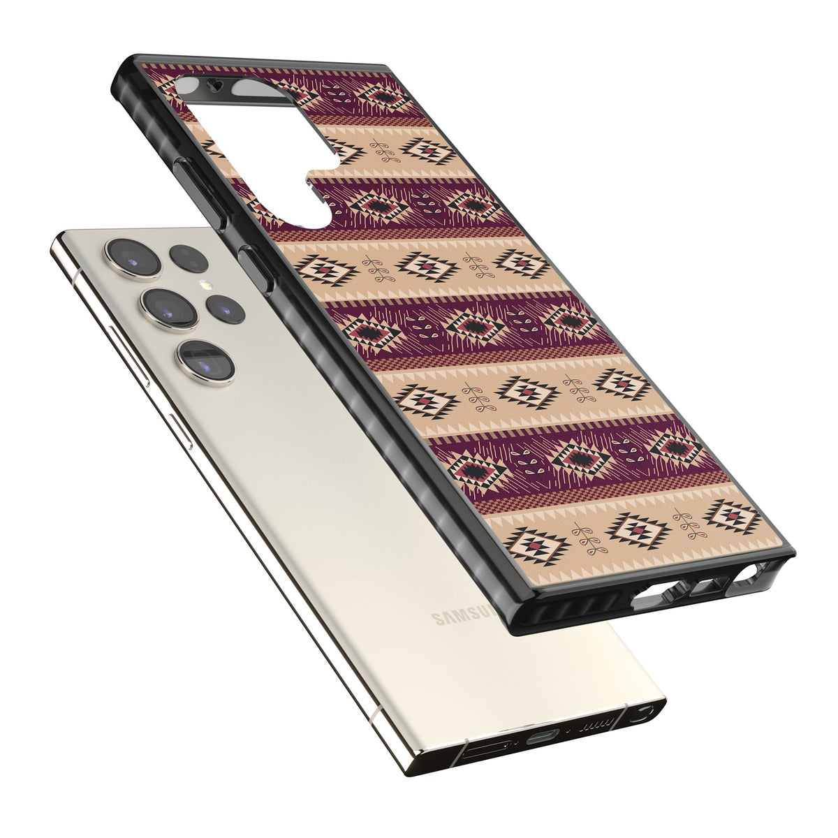 Western Poncho Samsung S22 Ultra / Samsung S23 Ultra / Samsung S24 Ultra Impact Black Phone Case angled