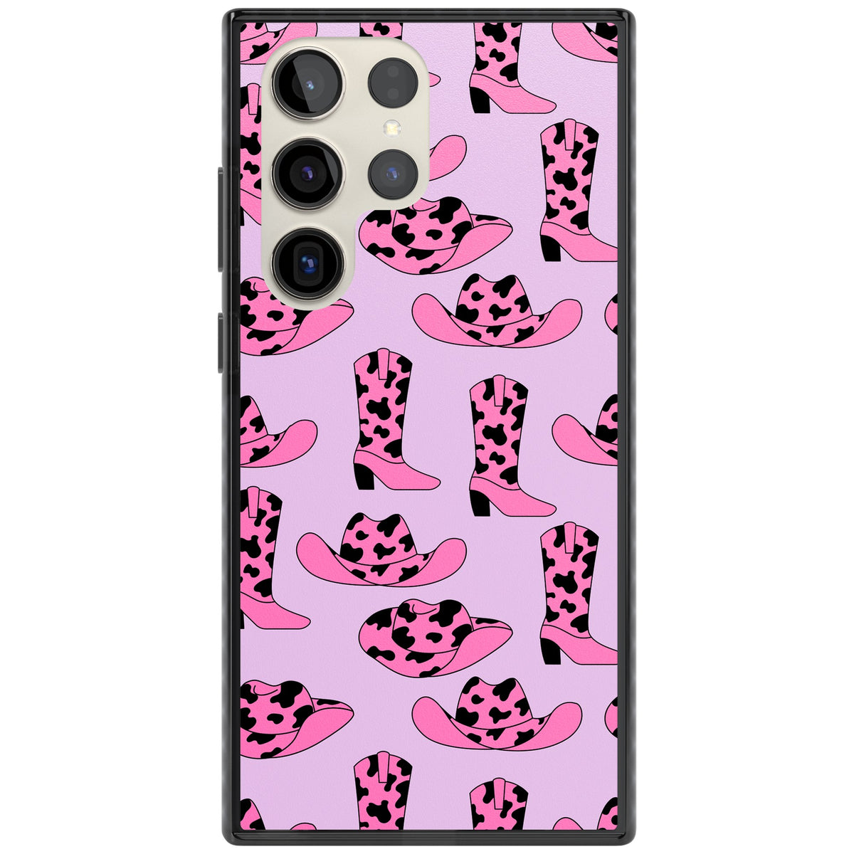 Cow Girl Pattern Samsung S22 Ultra / Samsung S23 Ultra / Samsung S24 Ultra Impact Black Phone Case front
