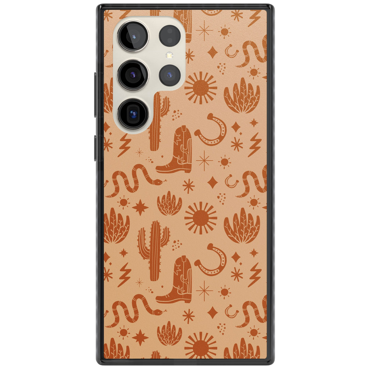 Wild West Pattern Samsung S22 Ultra / Samsung S23 Ultra / Samsung S24 Ultra Impact Black Phone Case front
