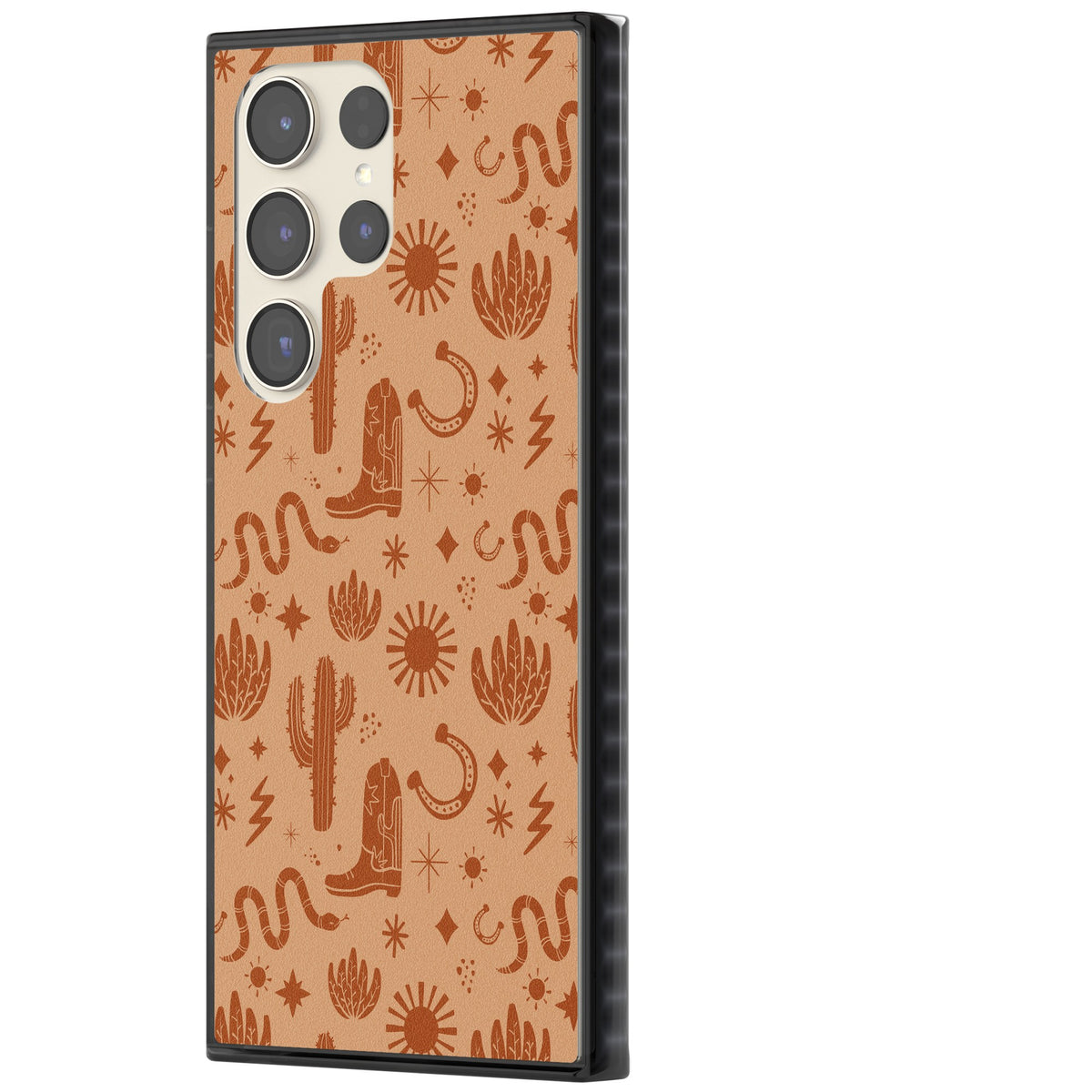 Wild West Pattern Samsung S22 Ultra / Samsung S23 Ultra / Samsung S24 Ultra Impact Black Phone Case side