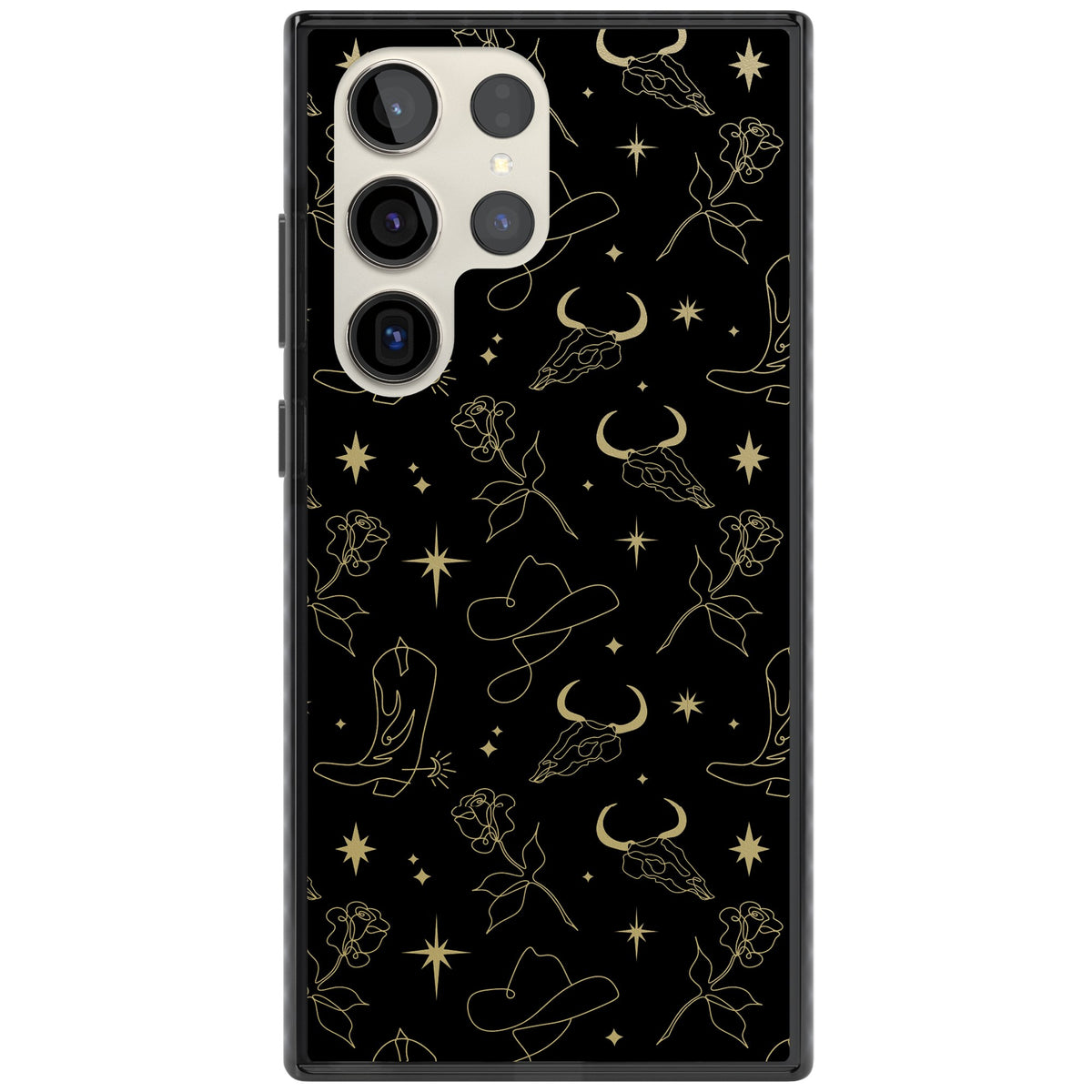 Celestial West Pattern Samsung S22 Ultra / Samsung S23 Ultra / Samsung S24 Ultra Impact Black Phone Case front