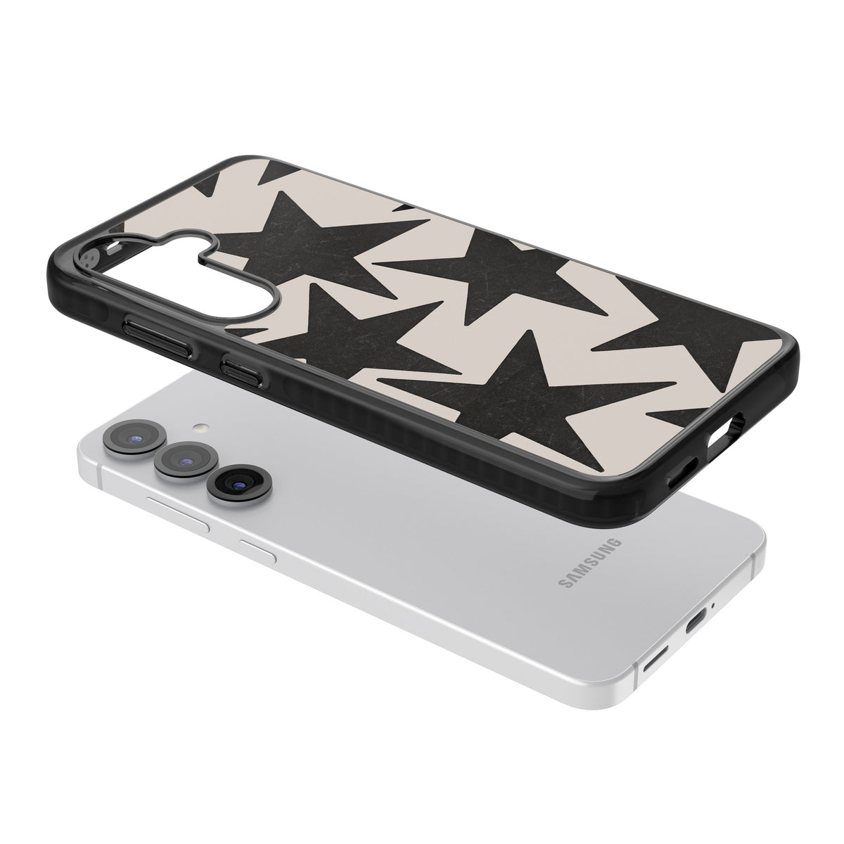 Black Superstars Samsung S25 / Samsung S25 Plus / Samsung S26 / Samsung S26 Plus Impact Black Phone Case angled