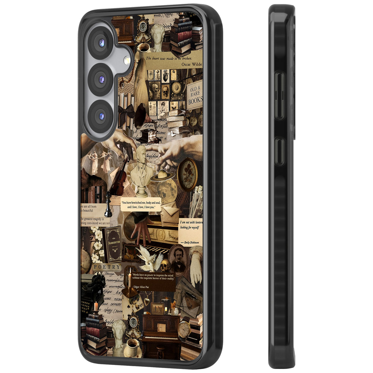 Antique Collage Samsung S25 / Samsung S25 Plus / Samsung S26 / Samsung S26 Plus Impact Black Phone Case side