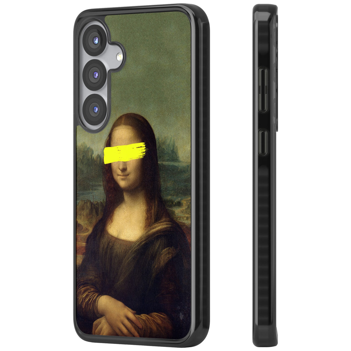 Vandaled Mona Lisa Samsung S25 / Samsung S25 Plus / Samsung S26 / Samsung S26 Plus Impact Black Phone Case side
