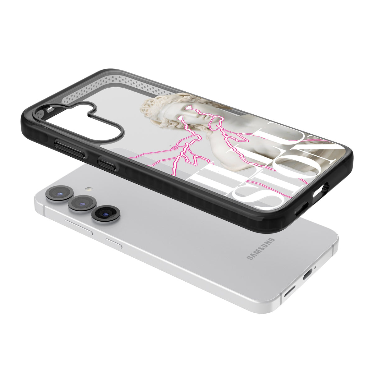 Illusion Samsung S25 / Samsung S25 Plus / Samsung S26 / Samsung S26 Plus Impact Black Phone Case angled