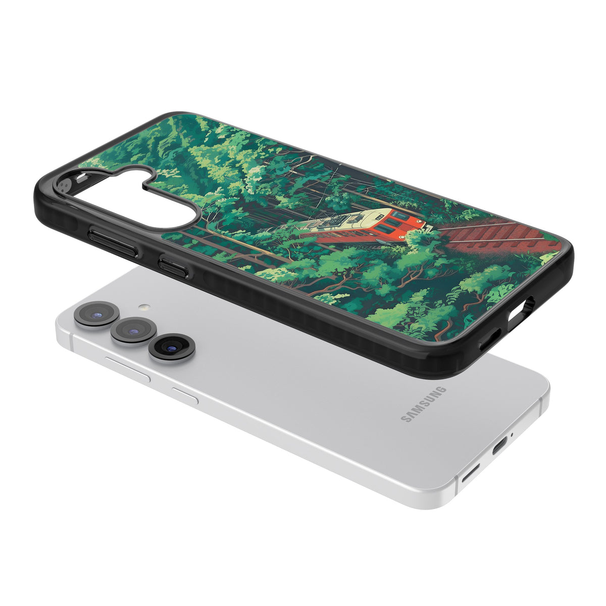 Railway In Toyama Samsung S25 / Samsung S25 Plus / Samsung S26 / Samsung S26 Plus Impact Black Phone Case angled