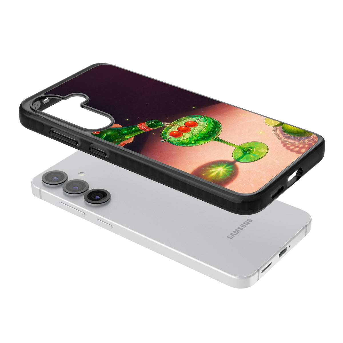 Absinthe Hour Samsung S25 / Samsung S25 Plus / Samsung S26 / Samsung S26 Plus Impact Black Phone Case angled