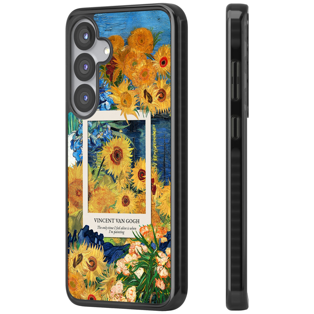 Van Gogh Sunflowers Samsung S25 / Samsung S25 Plus / Samsung S26 / Samsung S26 Plus Impact Black Phone Case side