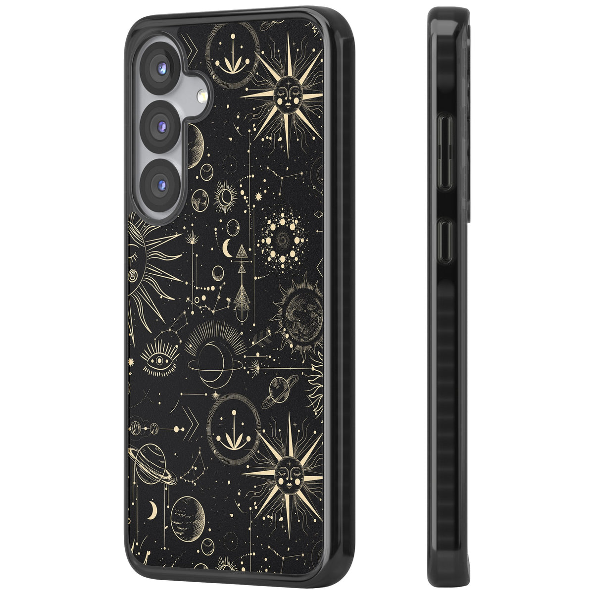 Cosmic Suns And Planets Samsung S25 / Samsung S25 Plus / Samsung S26 / Samsung S26 Plus Impact Black Phone Case side