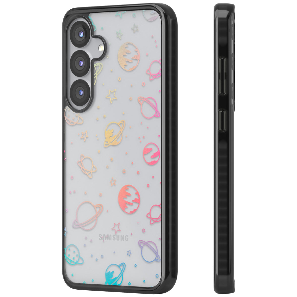 Pastel Cosmos Samsung S25 / Samsung S25 Plus / Samsung S26 / Samsung S26 Plus Impact Black Phone Case side