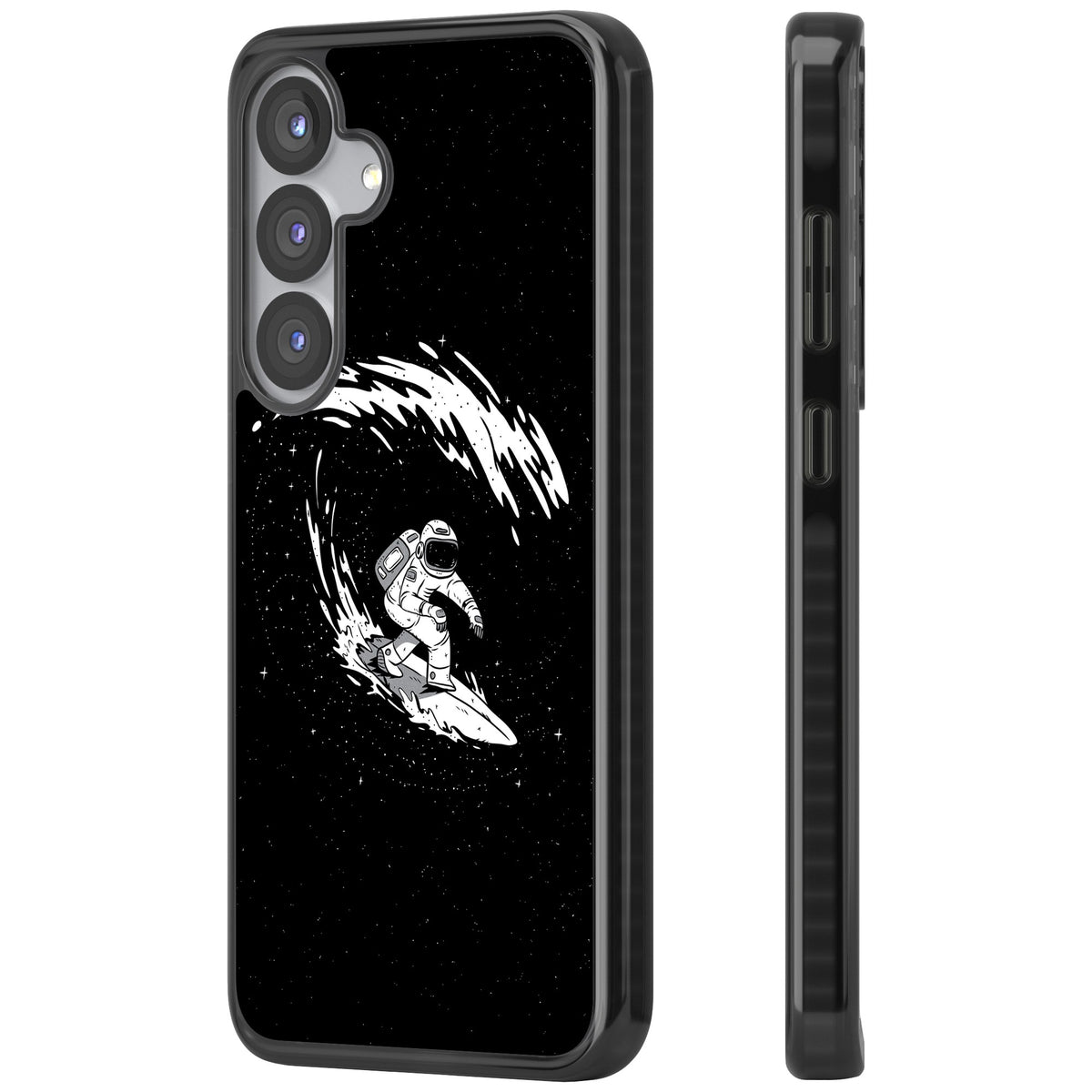 Cosmic Surf Samsung S25 / Samsung S25 Plus / Samsung S26 / Samsung S26 Plus Impact Black Phone Case side