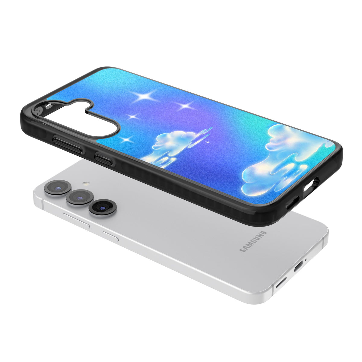 Aurora Samsung S25 / Samsung S25 Plus / Samsung S26 / Samsung S26 Plus Impact Black Phone Case angled