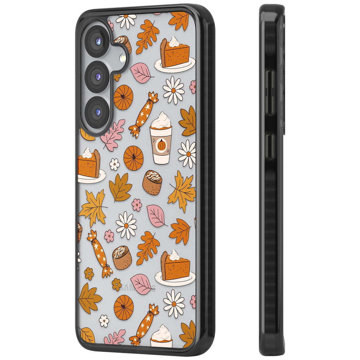 Pumpkin Spice Samsung S25 / Samsung S25 Plus / Samsung S26 / Samsung S26 Plus Impact Black Phone Case side