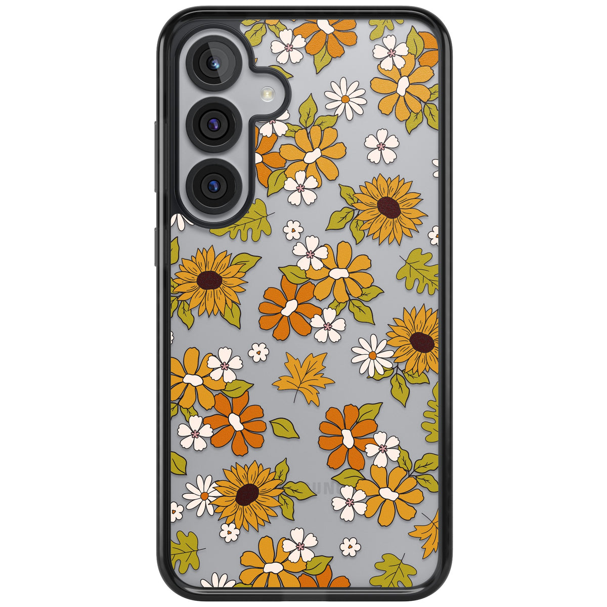 Boho Sunflowers Samsung S25 Plus / Samsung S26 / Samsung S26 Plus Impact Black Phone Case front
